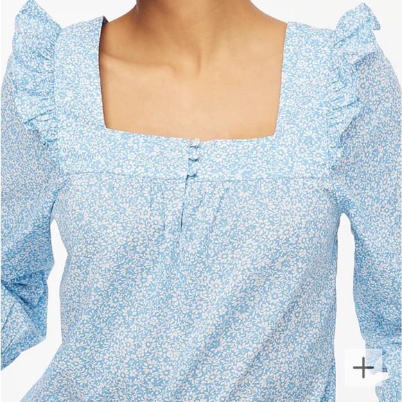 J.Crew square neck ruffle top - Picture 2 of 3